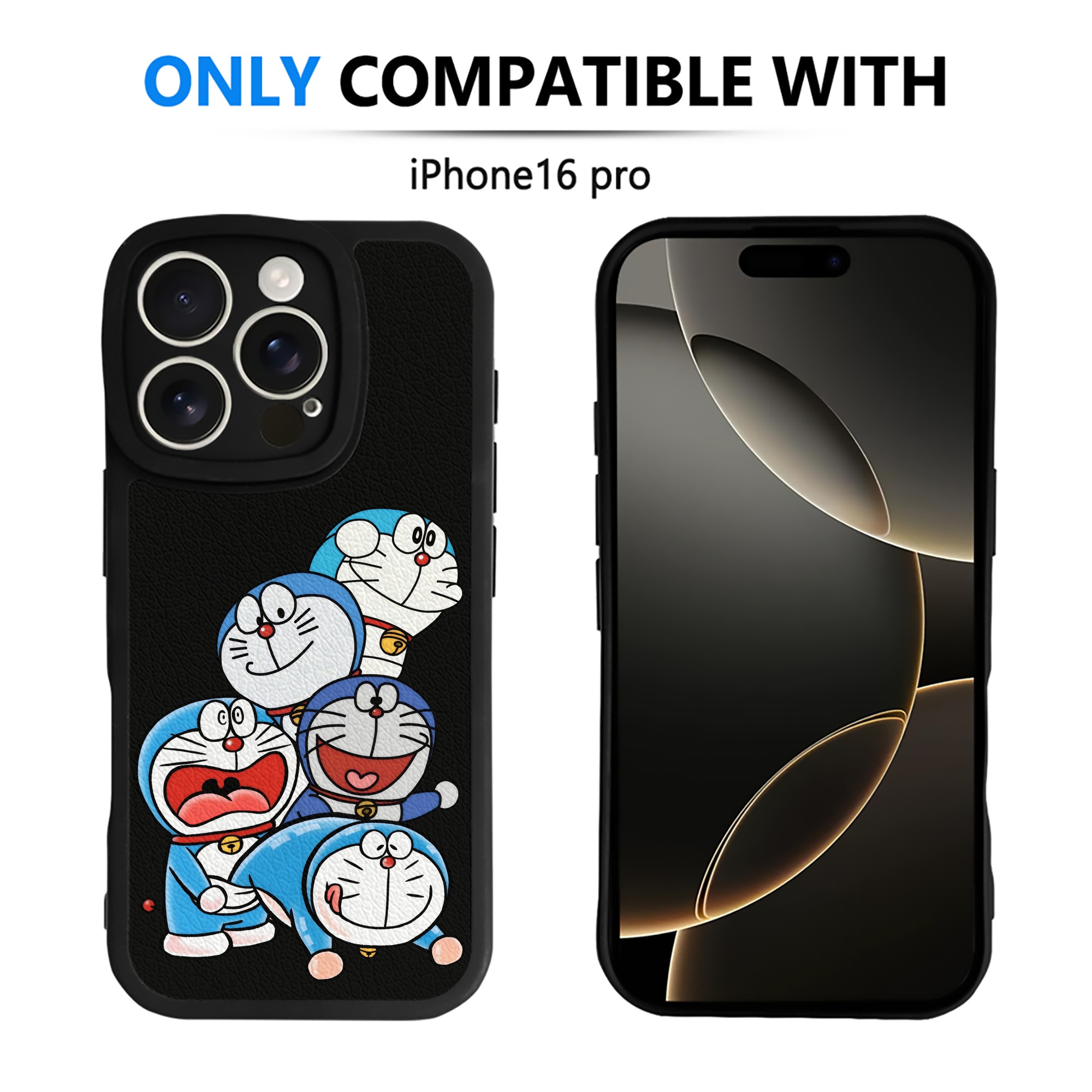 （画像用） ドラえもん Doraemon 【iPhone 16シリーズ対応】シリコンスマホケース（レザー調） 材質：シリコン